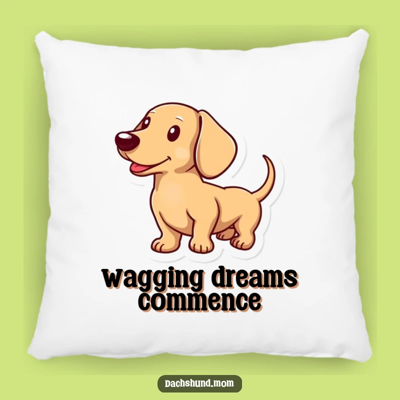 Funny Dachshund Wagging Pillow: Cozy Sausage Dog Accent Gift