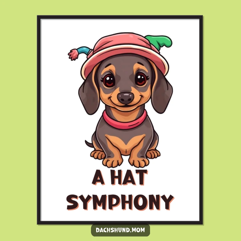 Funny Dachshund Hat Collection Digital Art - Whimsical Wiener Dog Decor