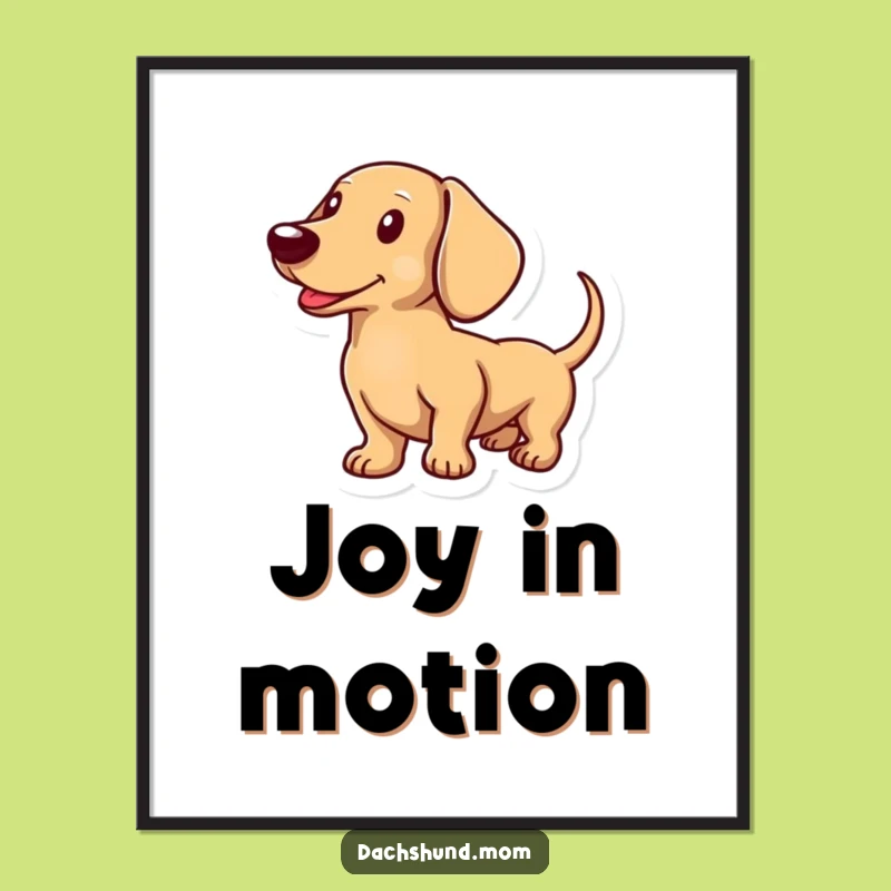 Funny Dachshund Wagging Tail Digital Art: Joyful Sausage Dog Print