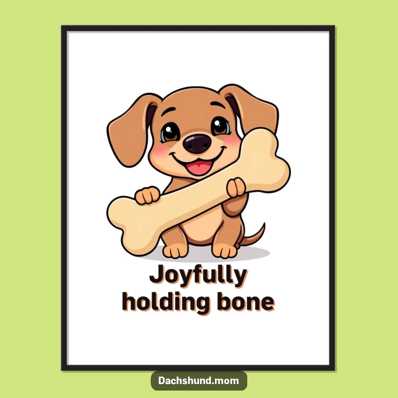 Funny Kawaii Dachshund Digital Art: Adorable Pup's Funny Decor