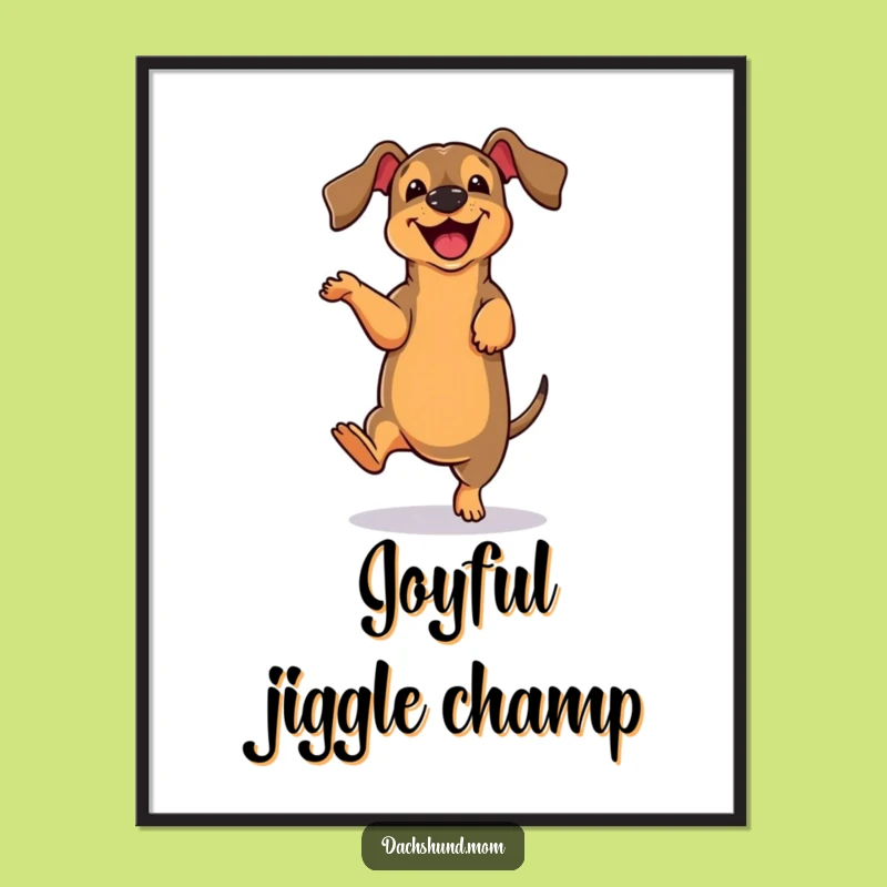 Funny Dachshund Dance Digital Art: Instant Download of Canine Comedy