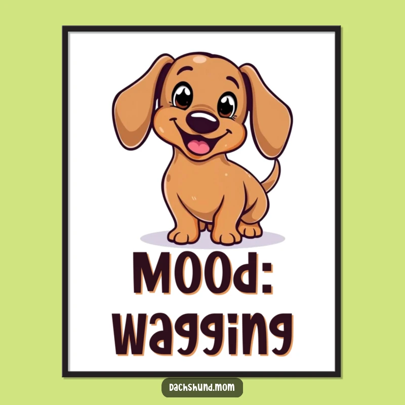 Funny Dachshund Digital Art: Instant Wagging Tail Download - Perfect Wall Art Gift