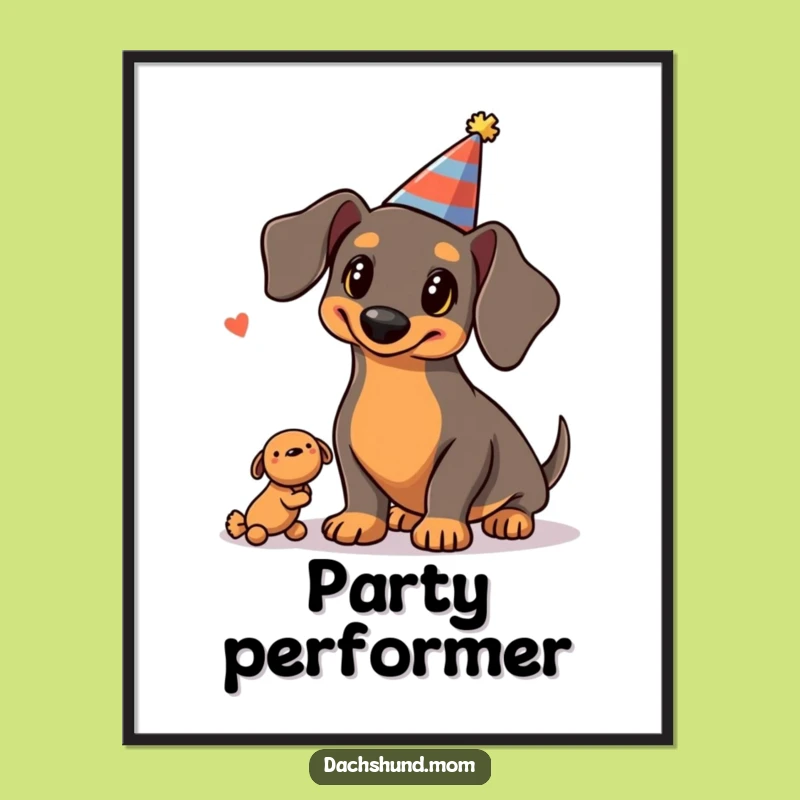 Funny Kawaii Dachshund Digital Art: Printable Party Juggling for Dog Lovers