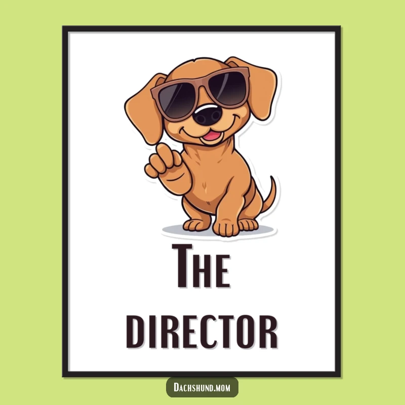 Funny Kawaii Dachshund Digital Art: Printable Sunglasses for Dog Lovers