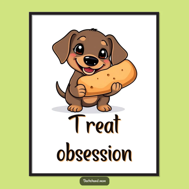 Funny Kawaii Dachshund Digital Art: Printable Goofy Treat for Dog Lovers