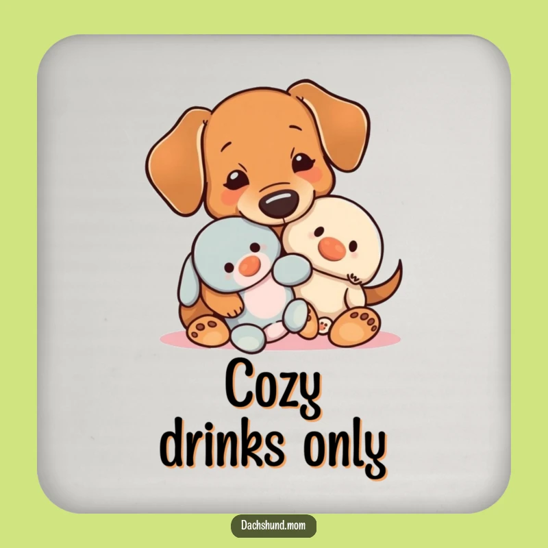 Funny Kawaii Dachshund Snuggle Coasters: Protect Surfaces with Adorable Charm
