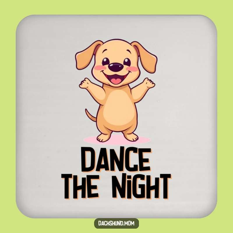 Funny Kawaii Dachshund Dance Drink Coaster: Protect Surfaces with Joy!