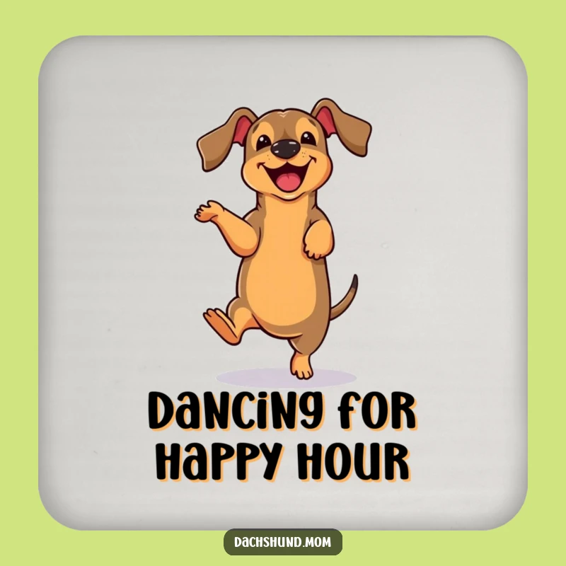 Funny Dachshund Dance Coaster Set: Protect Surfaces with Pawsome Moves