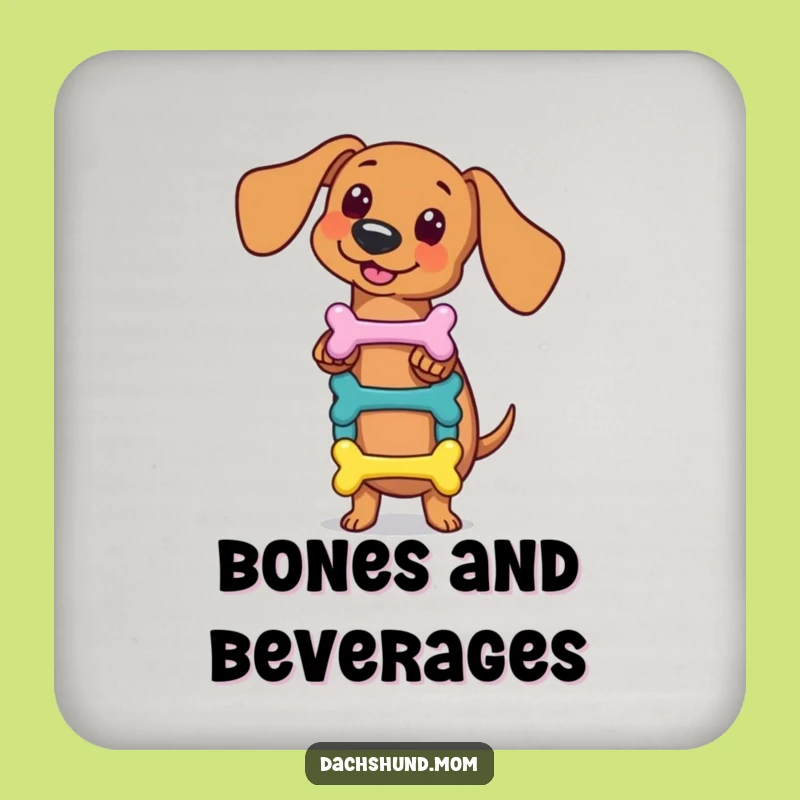 Funny Kawaii Dachshund Bone Balance Coaster - Cute Talented Wiener Dog