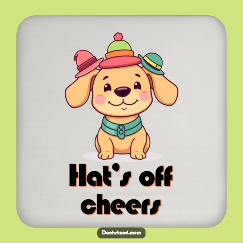 Funny Kawaii Dachshund Coaster: Hat Balance Decor, Quirky Gift