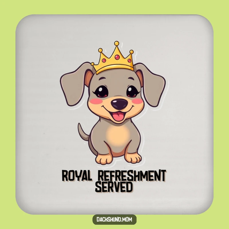 Funny Kawaii Dachshund Coaster - Royal Dog Decor Gift