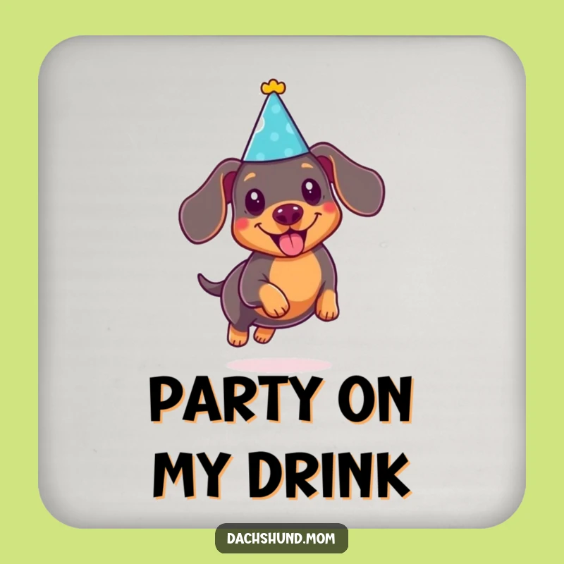 Funny Kawaii Dachshund Party Coaster: Protect Surfaces with Fun, Gift
