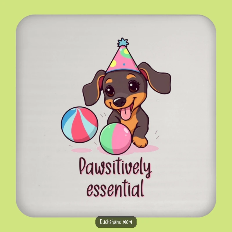 Funny Kawaii Dachshund Party Coaster Set for Festive Drink Protection