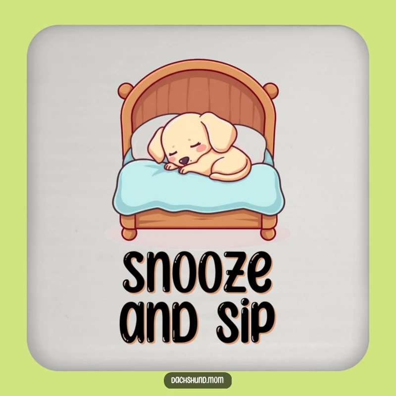 Funny Sleepy Dachshund Coaster Set: Kawaii Dachshund Protection, Perfect Cute Funny Gift!