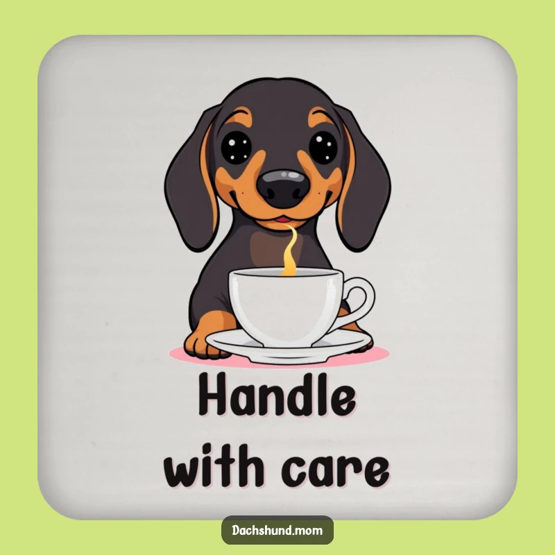 Funny Dachshund Teacup Coaster - Cute Wiener Dog Protector for Tables