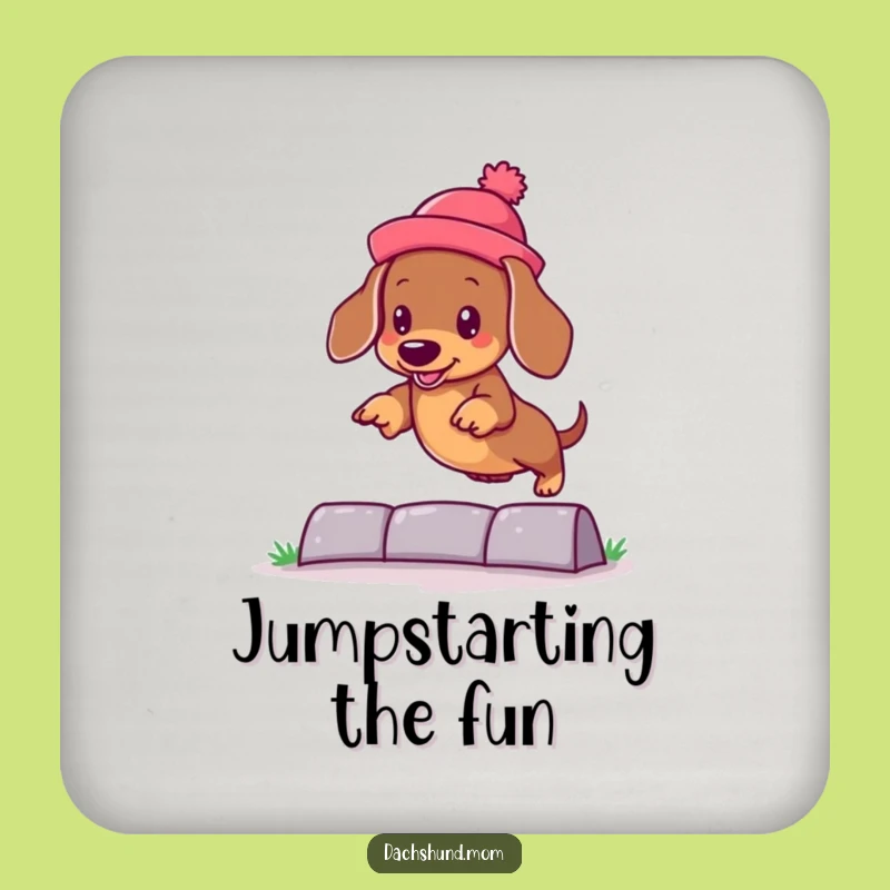 Funny Kawaii Dachshund Hat Jump Coaster Set: Protect Surfaces with Playful Style