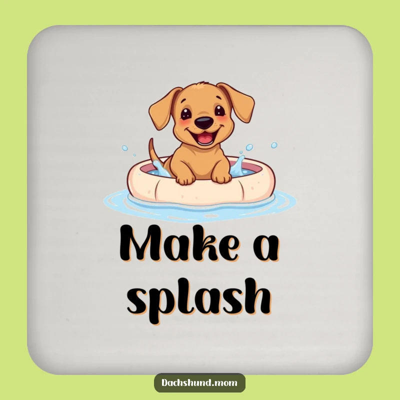 Funny Dachshund Puppy Pool Splash Coasters: Protect Surfaces with Humor