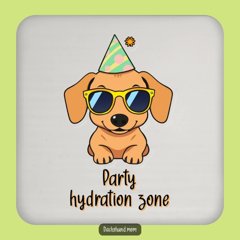 Funny Dachshund Party Coaster: Cool Sausage Dog Drink Gift