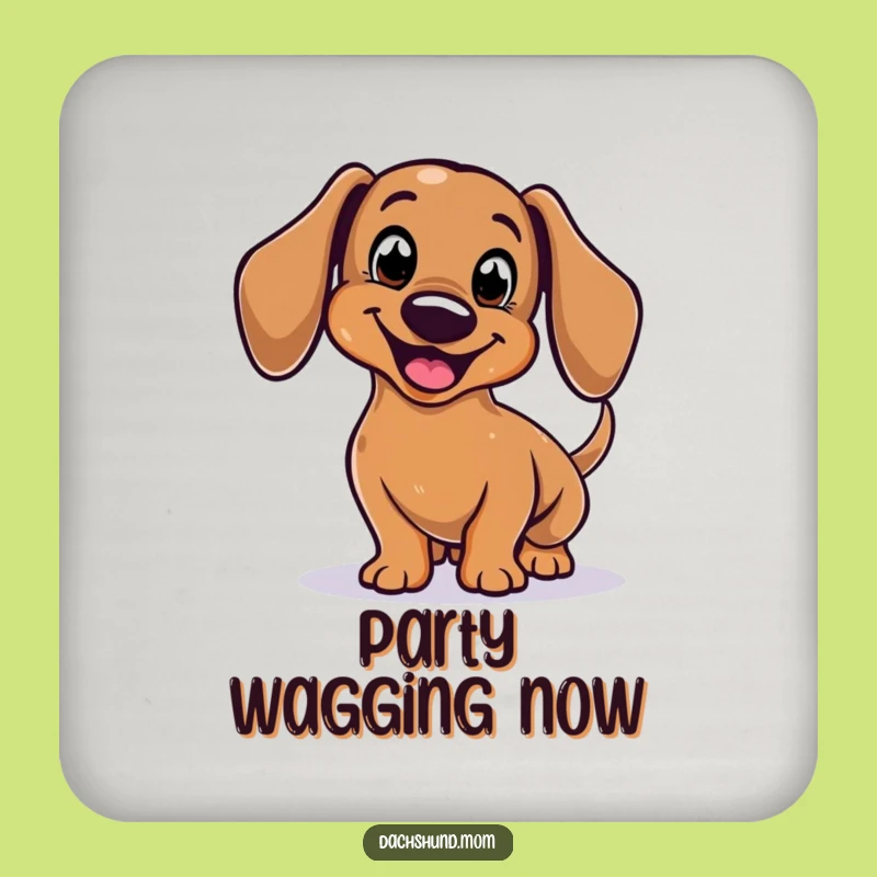 Funny Dachshund Coaster Set: Wagging Tail Protection for Your Furniture - Great Gift
