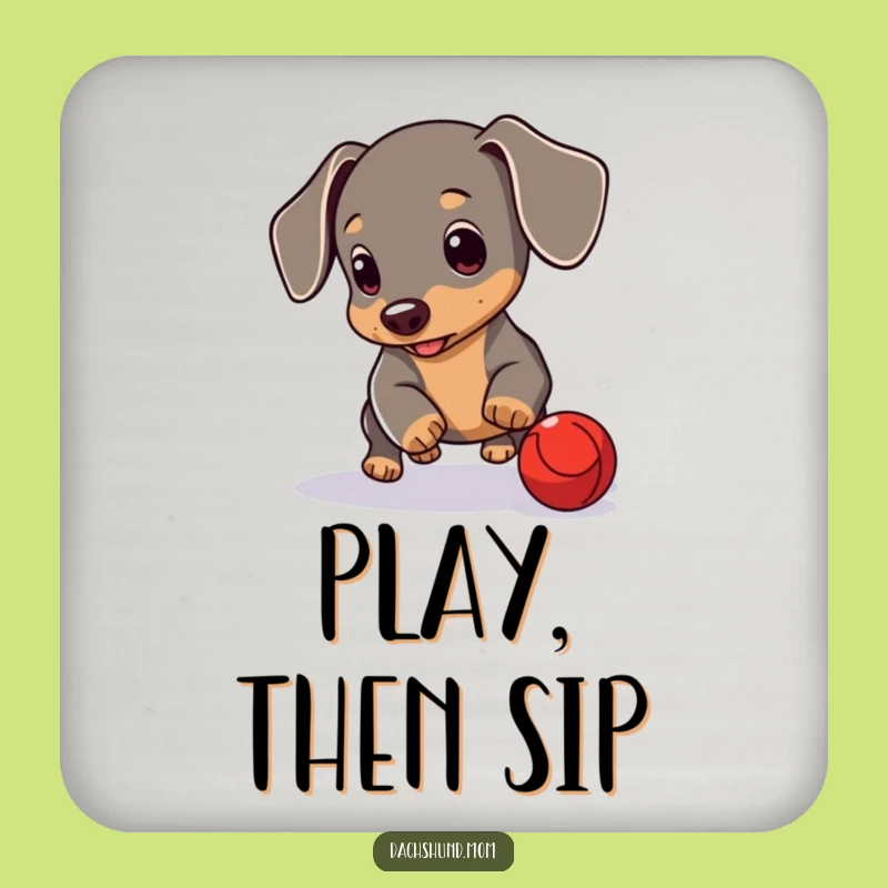 Funny Dachshund Cub Coasters: Playful Paw Protection - Great Funny Gift!