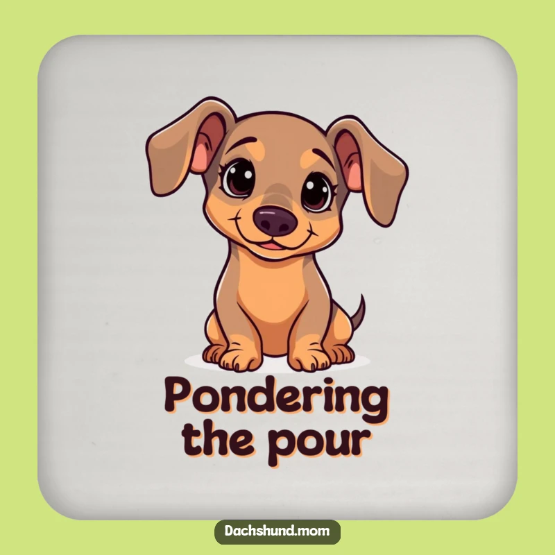 Funny Kawaii Dachshund Head Tilt Coaster - Protect Surfaces Curious Wiener Dog Gift