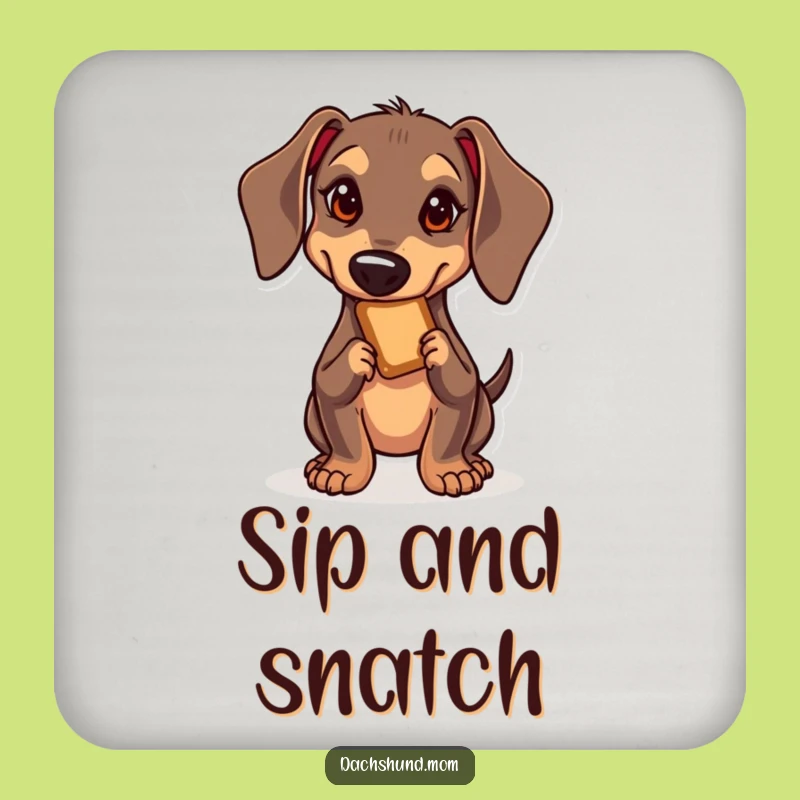 Funny Kawaii Dachshund Treat Coasters - Hilarious Dog Drink Protector Set