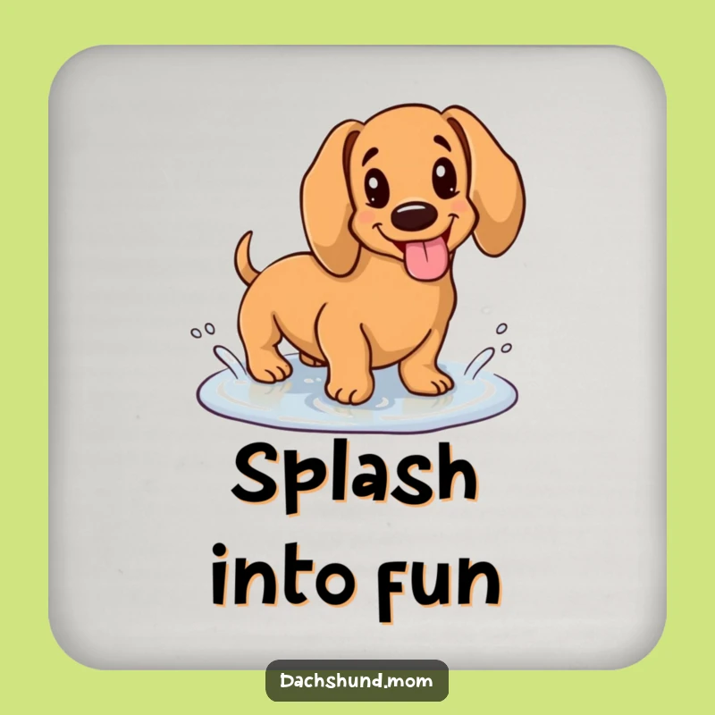 Funny Kawaii Dachshund Puddle Coaster Set: Happy Protection, Cute Gift