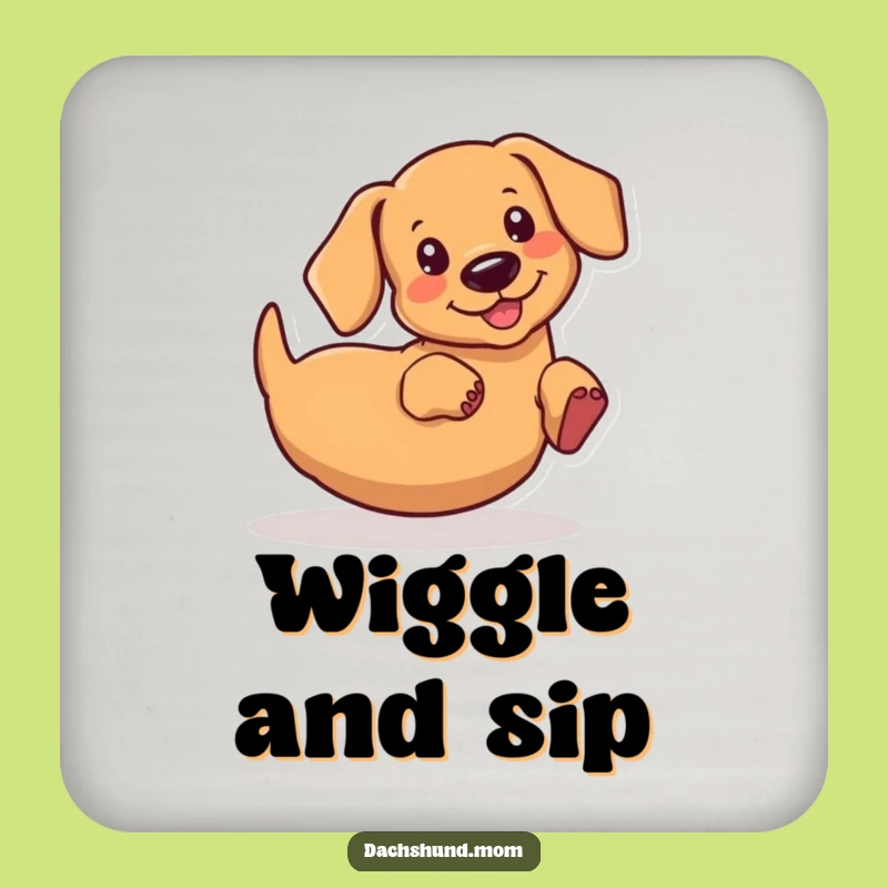 Funny Kawaii Dachshund Wiggle Coaster - Cute Wiener Dog Drink Gift