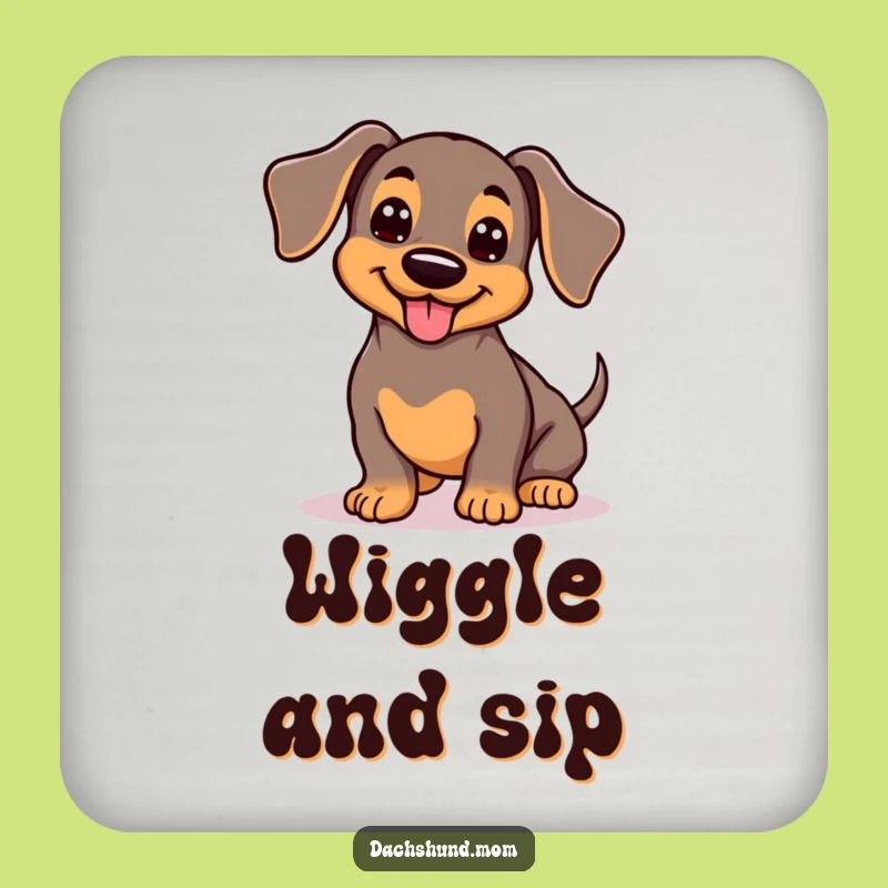 Funny Kawaii Dachshund Coaster: Protect Your Table, Wiggling Pup Charm, Subtle Funny Gift