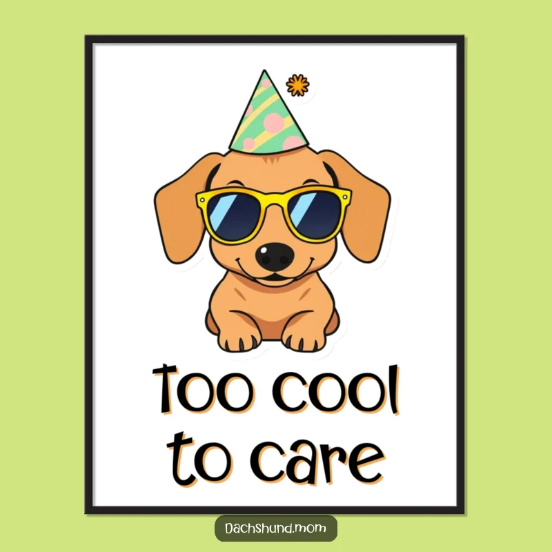 Funny Dachshund Party Poster: Cool Sausage Dog Wall Art Gift
