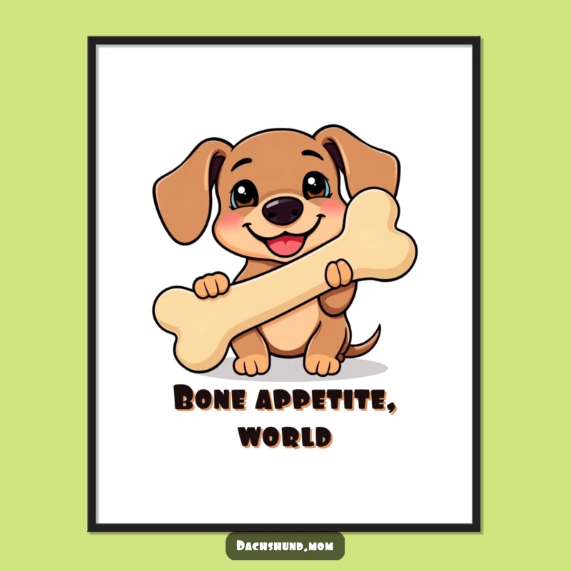 Funny Kawaii Dachshund Poster: Adorable Art for Your Funny Wall