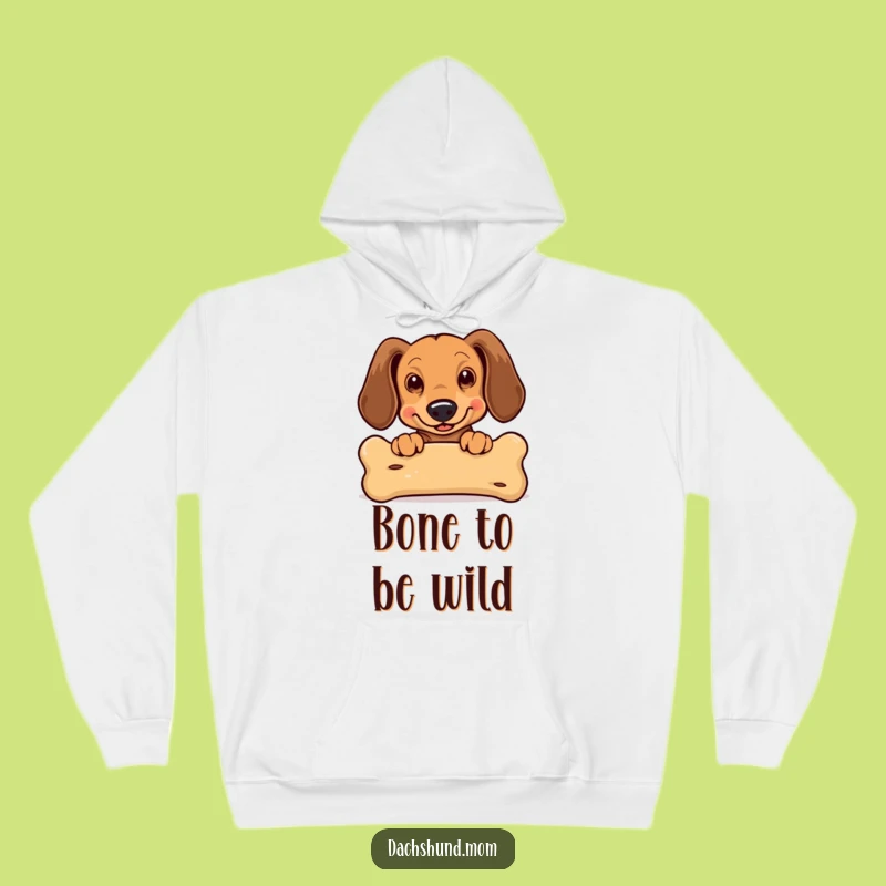 Funny Kawaii Dachshund Hoodie: Cozy Bone-Peeking Sweatshirt for Dachshund Lovers