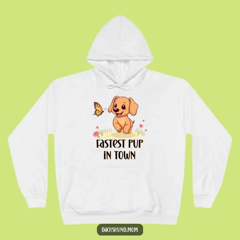 Cozy Funny Dachshund Puppy Butterfly Hoodie: Warm & Hilarious Dog Gift