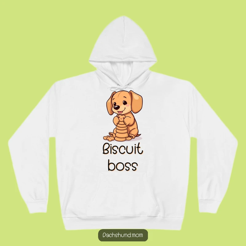 Funny Dachshund Biscuits Hoodie: Cub's Cozy Treat Balance - Perfect Funny Gift!