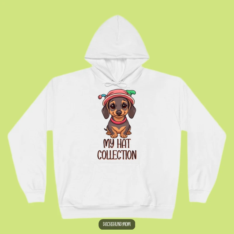 Funny Dachshund Hat Collection Hoodie - Cozy Wiener Dog Style