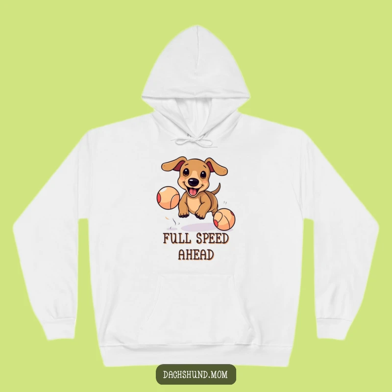 Funny Kawaii Dachshund Hoodie: Cozy Playful Pup, Excited Chase Comfort, Perfect Funny Gift