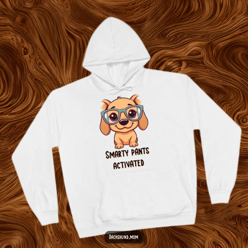 Funny Kawaii Dachshund Hoodie: A warm, cozy hoodie featuring a silly dachshund wearing large, funny glasses.