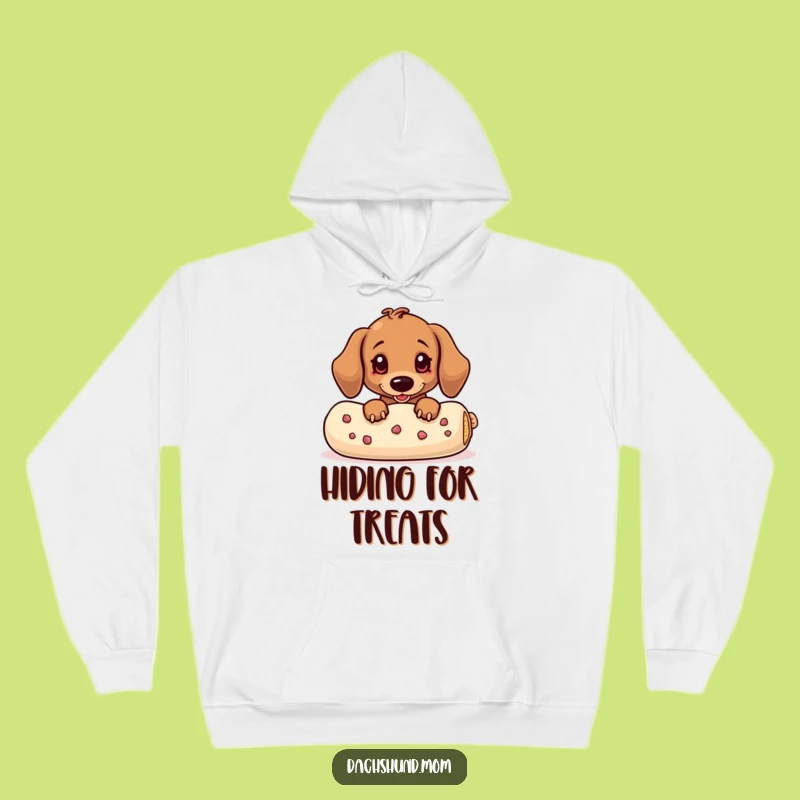 Funny Kawaii Dachshund Treat Peek Hoodie - Cozy Wiener Dog Sweatshirt Gift