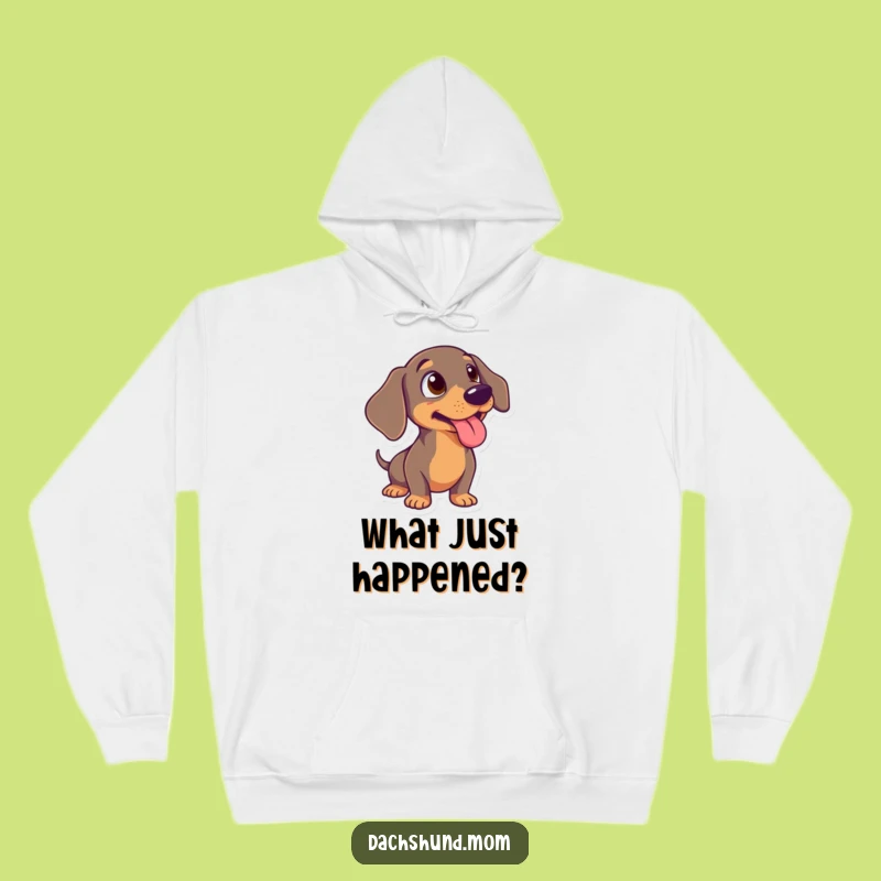 Funny Surprised Dachshund Tongue Out Hoodie - Cozy Wiener Dog Apparel