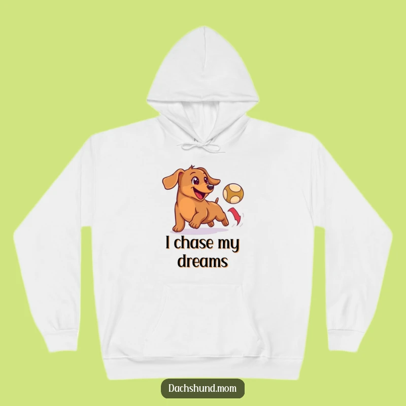 Funny Wiener Dog Ball Chase Hoodie - Cozy & Happy Dachshund Gift