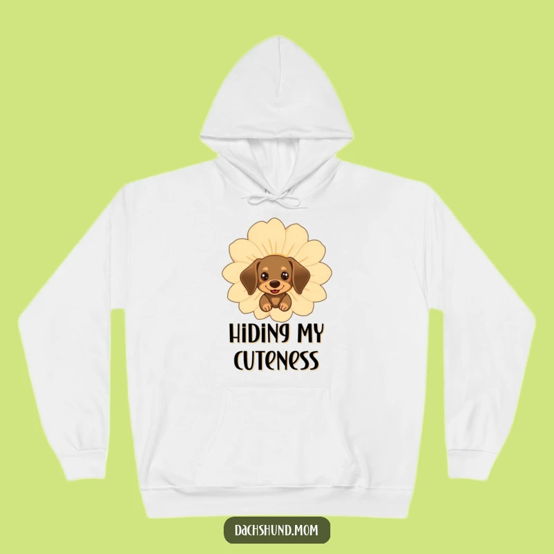 Cozy Funny Kawaii Dachshund Flower Hoodie for Sweet Comfort