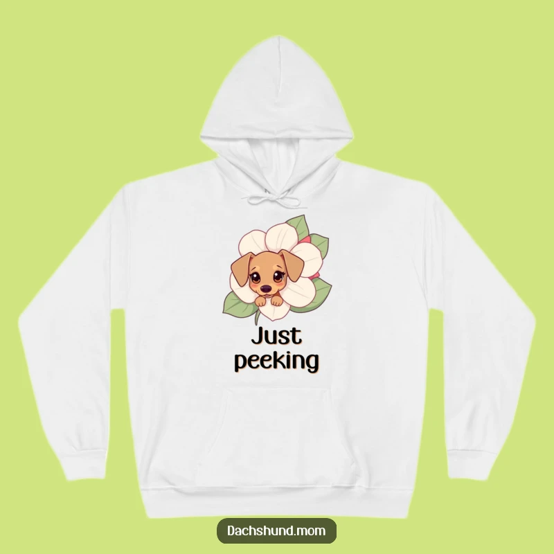 Cozy Funny Kawaii Dachshund Hoodie - Warm Flower Peek Sweatshirt Gift