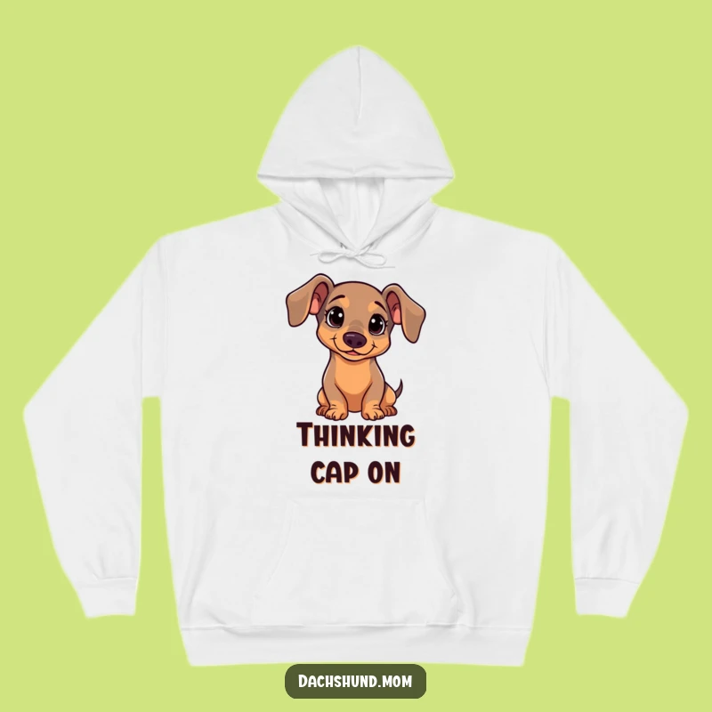 Funny Kawaii Dachshund Head Tilt Hoodie - Cozy Curious Wiener Dog Sweatshirt Gift