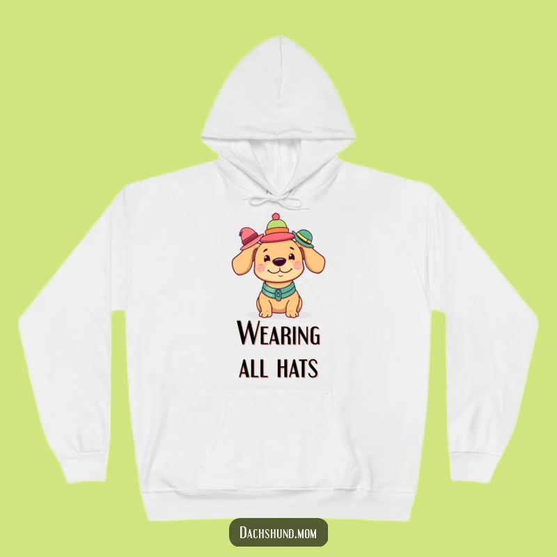 Cozy Funny Kawaii Dachshund Hoodie: Hat Stacking Fun, Warm Gift