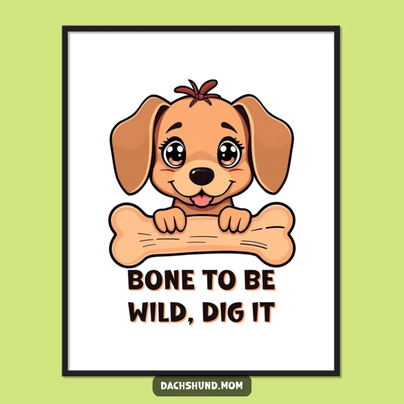 Free Printable Wall Art: Funny Dachshund Bone Peek Decor for Dog Lovers