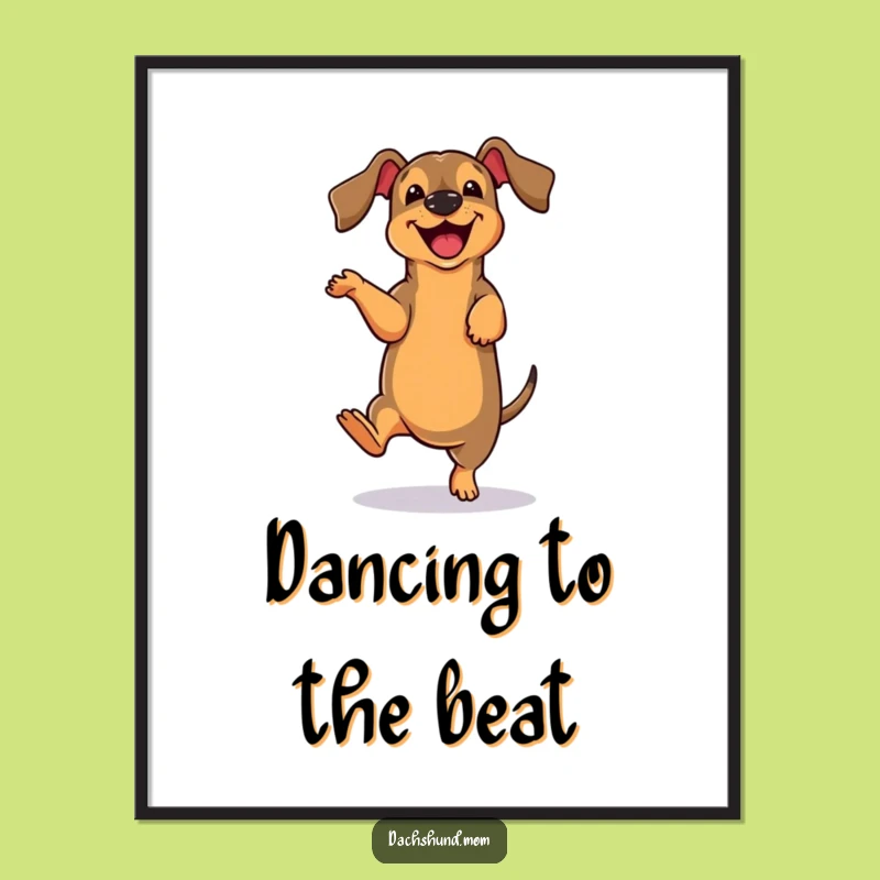 Free Printable Dachshund Wall Art: Dancing Pup for Whimsical Downloadable Decor