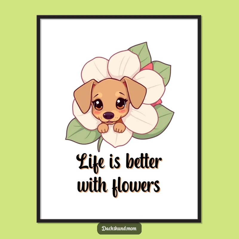 Free Printable Kawaii Dachshund Art: Funny Doggo Wall Decor Downloadable Gift for Animal Lovers