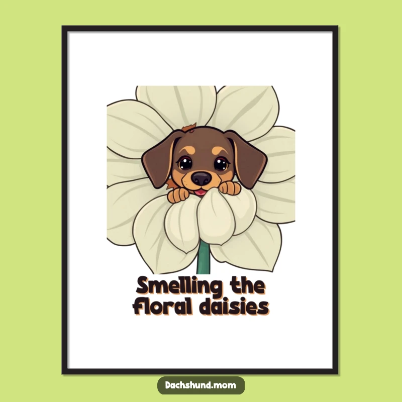 Free Printable Kawaii Dachshund Wall Art - Adorable Cute Dog Decor Download