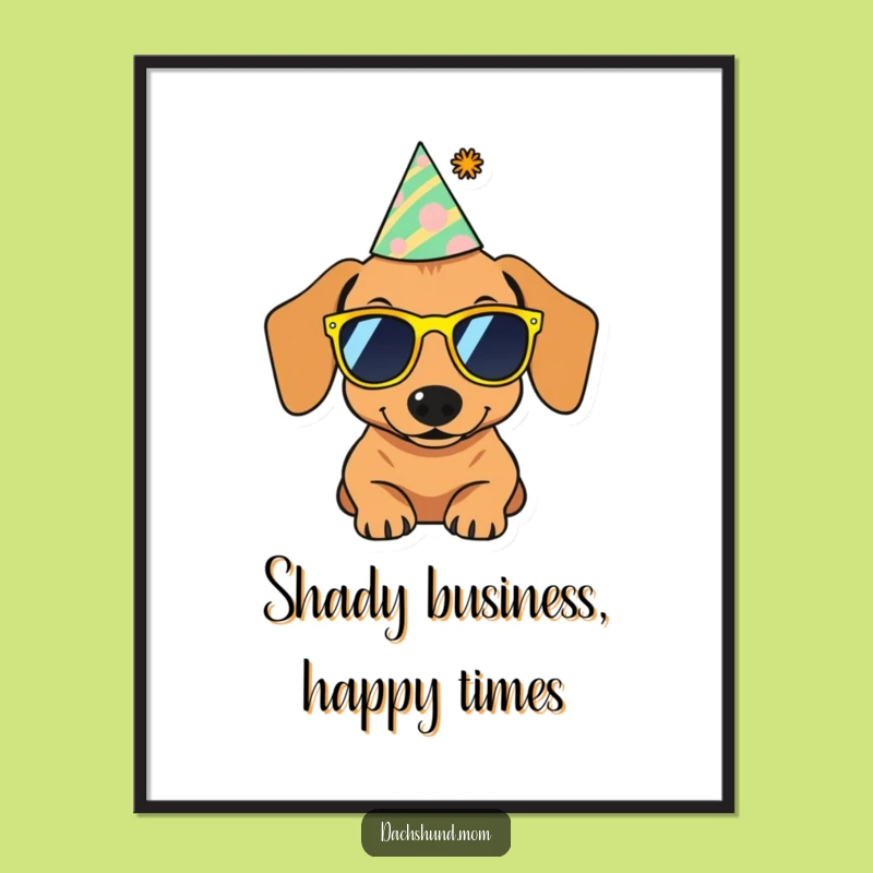 Free Printable Wall Art: Cool Dachshund Party Vibes - Fun Decor Download