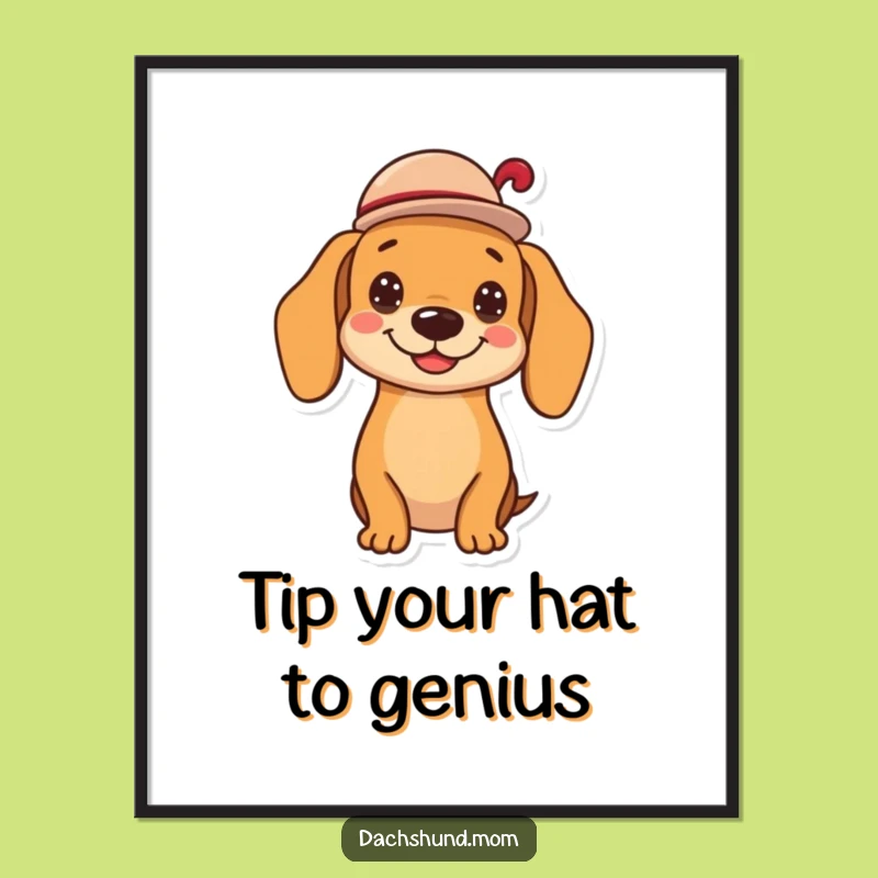 Free Printable Wall Art: Funny Kawaii Dachshund Hats Off for Charming Downloadable Decor